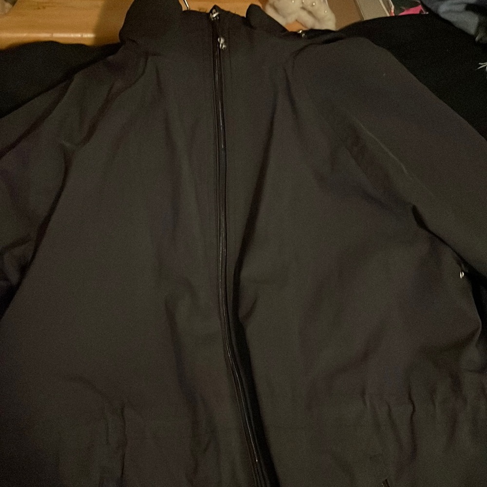 Two zipper, Black, long Raincoat